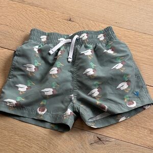 Pink Chicken Olive Duck Pattern Swim Trunks